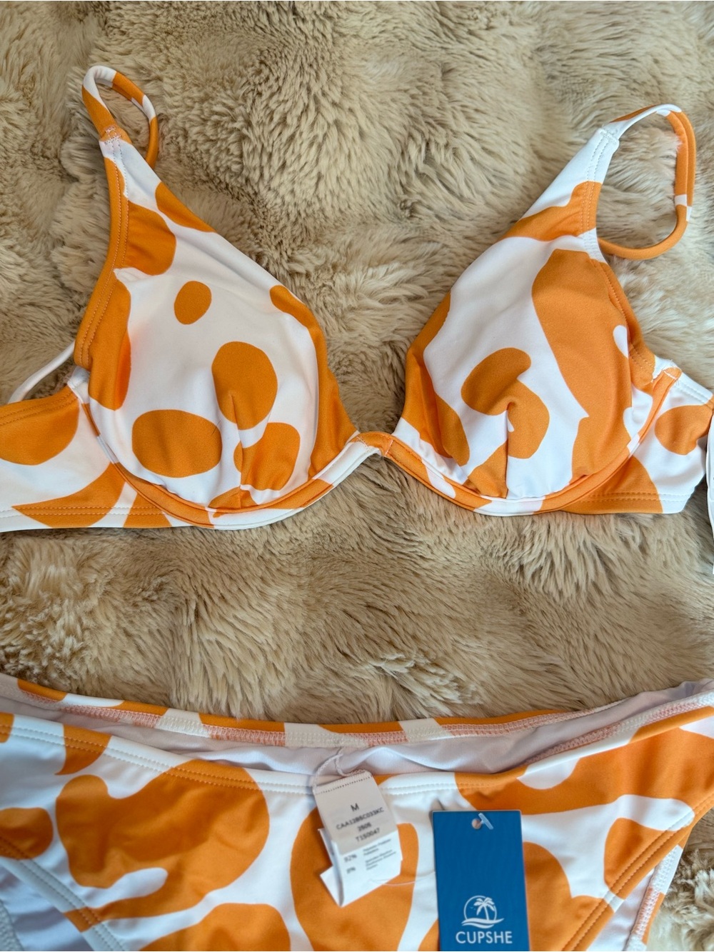 NWT Cupshe Sunset Canvas Abstract Bikini Set | bottoms - med, Top - XS - Picture 6 of 8